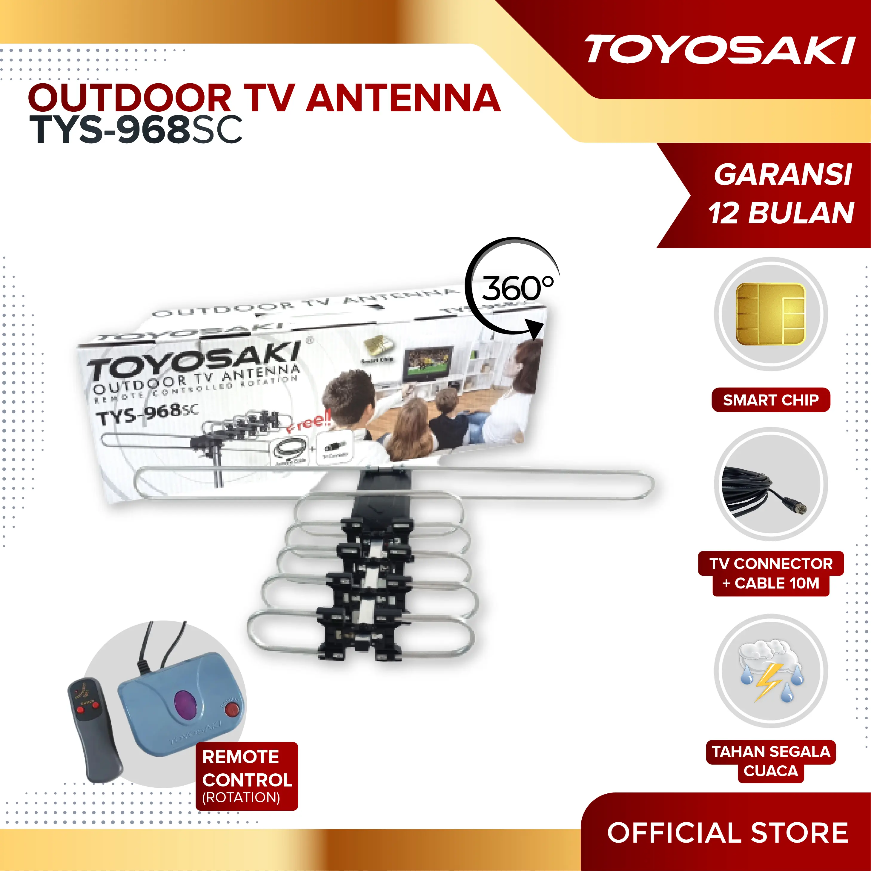 Toyosaki Antena TV Digital OUTDOOR TYS 968 SC