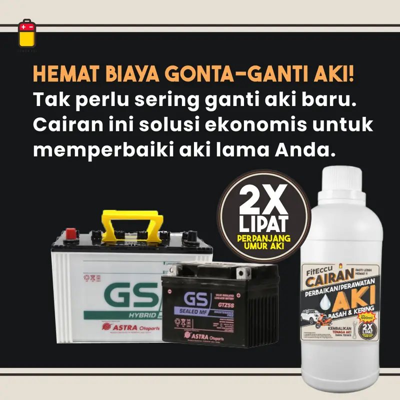 FitEccu Air Aki Kering Cairan Vitamin Perbaikan Perawatan Aki Eccu Kering Basah Motor Mobil - Solusi Performa Aki Soak & Lemah 5