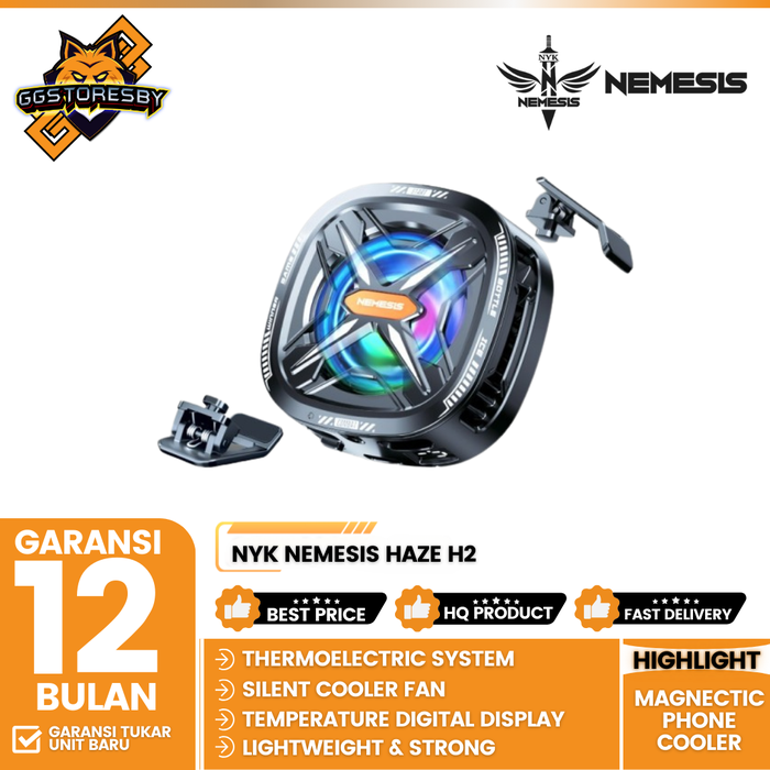 Gambar NYK NEMESIS HAZE H2 Magnectic Phone Cooler Fan With Bracket dari GGSTORESBY Kota Surabaya Tokopedia