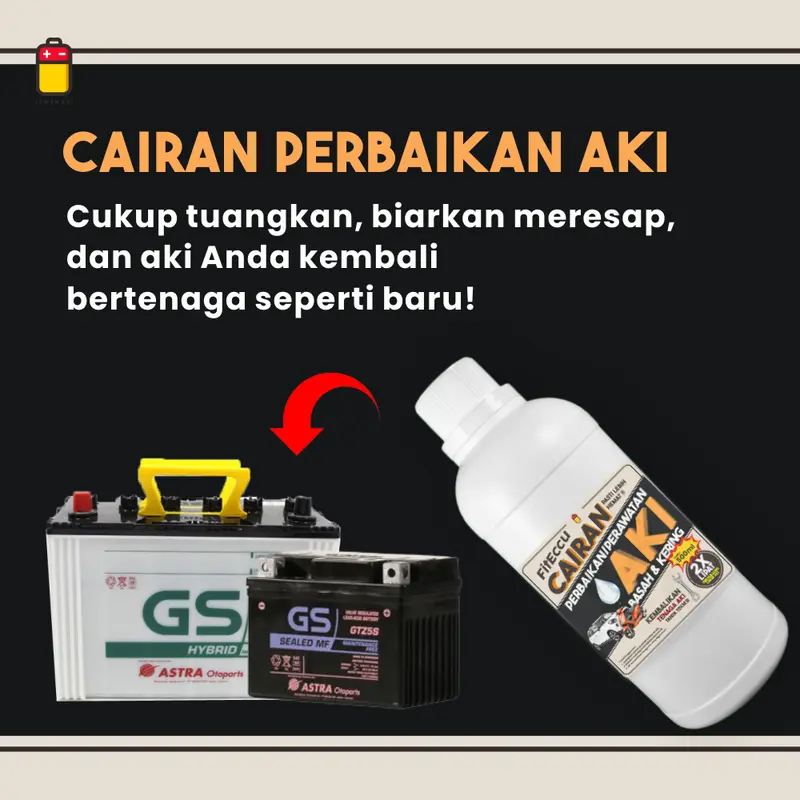 FitEccu Air Aki Kering Cairan Vitamin Perbaikan Perawatan Aki Eccu Kering Basah Motor Mobil - Solusi Performa Aki Soak & Lemah 2