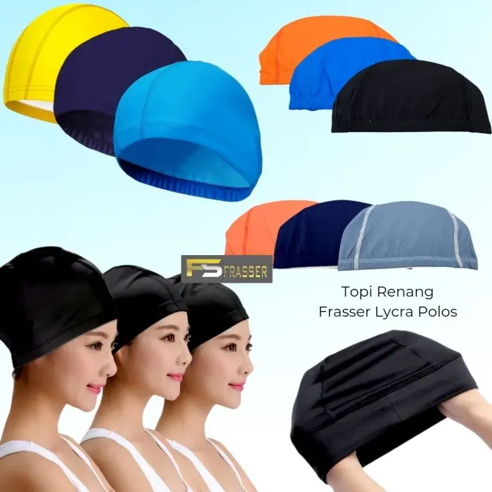 Frassser Topi Renang Dewasa Silicone Lentur Anti Air Pelindung Rambut Nyaman Flexsible Berbagai Motif RNTO 03 1