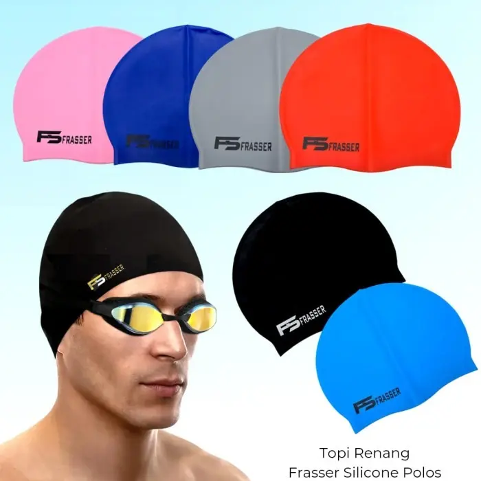 Frassser Topi Renang Dewasa Silicone Lentur Anti Air Pelindung Rambut Nyaman Flexsible Berbagai Motif RNTO 03 2