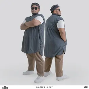 Rompi Ozip KABIRO Big Size 4XL-6XL Rompi Sholat Pria Jumbo Full Zipper Bahan Baby Terry Adem Abu Tua