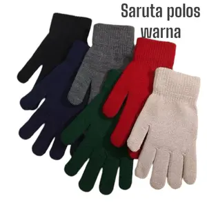 SARUNG TANGAN RAJUT POLOS WARNA DEWASA PRIA DAN WANITA.