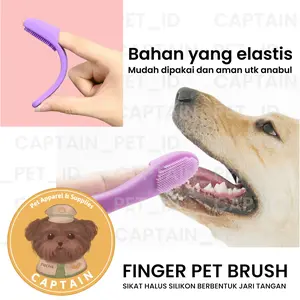 FINGER PET BRUSH SIKAT GIGI ANJING KUCING BENTUK JARI DENGAN GRIP DOG TOOTHBRUSH