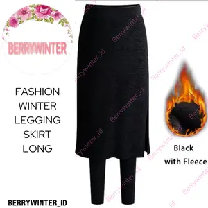 Legging Skirt Long Rok Panjang Bulu Halus Winter Musim Dingin
