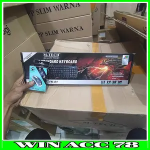 Keyboard Usb Mtech + Mouse usb Profftech sepaket