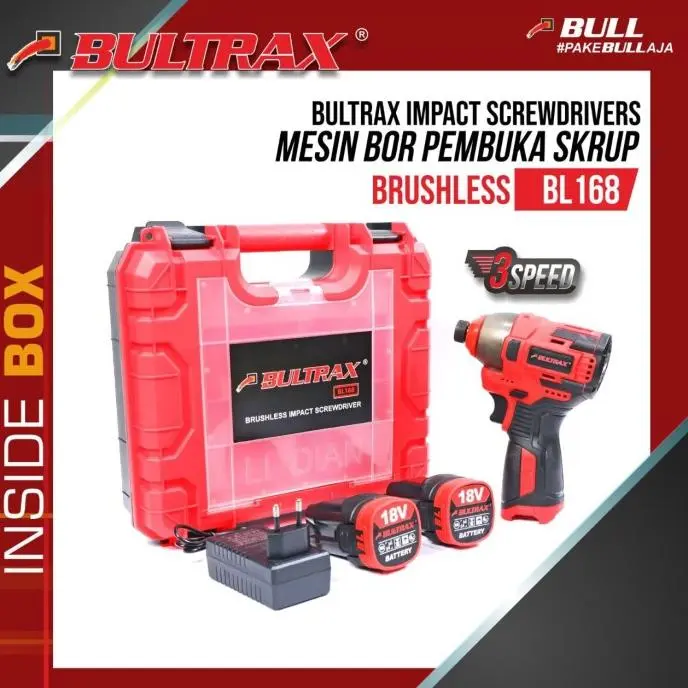 BULTRAX impact Screwdriver Mesin Bor Cordless Pembuka Skrup BL168