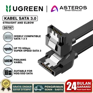 UGREEN Kabel SATA 3.0 To HDD SSD Harddisk Right Angel 50cm 6Gbps 30797