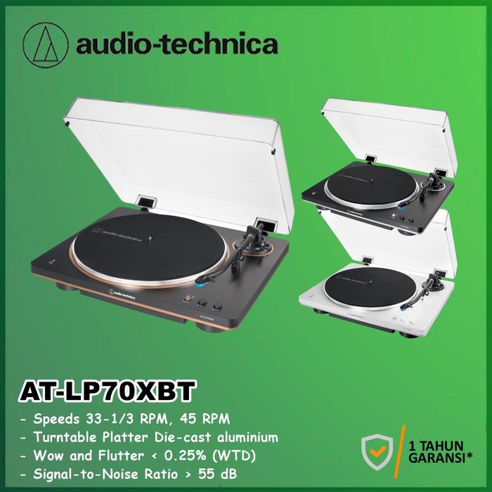 Gambar Audio-technica AT-LP70XBT LP70X BT LP70 X BT Automatic Wireless Belt-Drive Turntable - Black Bronze dari Officiall Brands Kota Administrasi Jakarta Barat Tokopedia