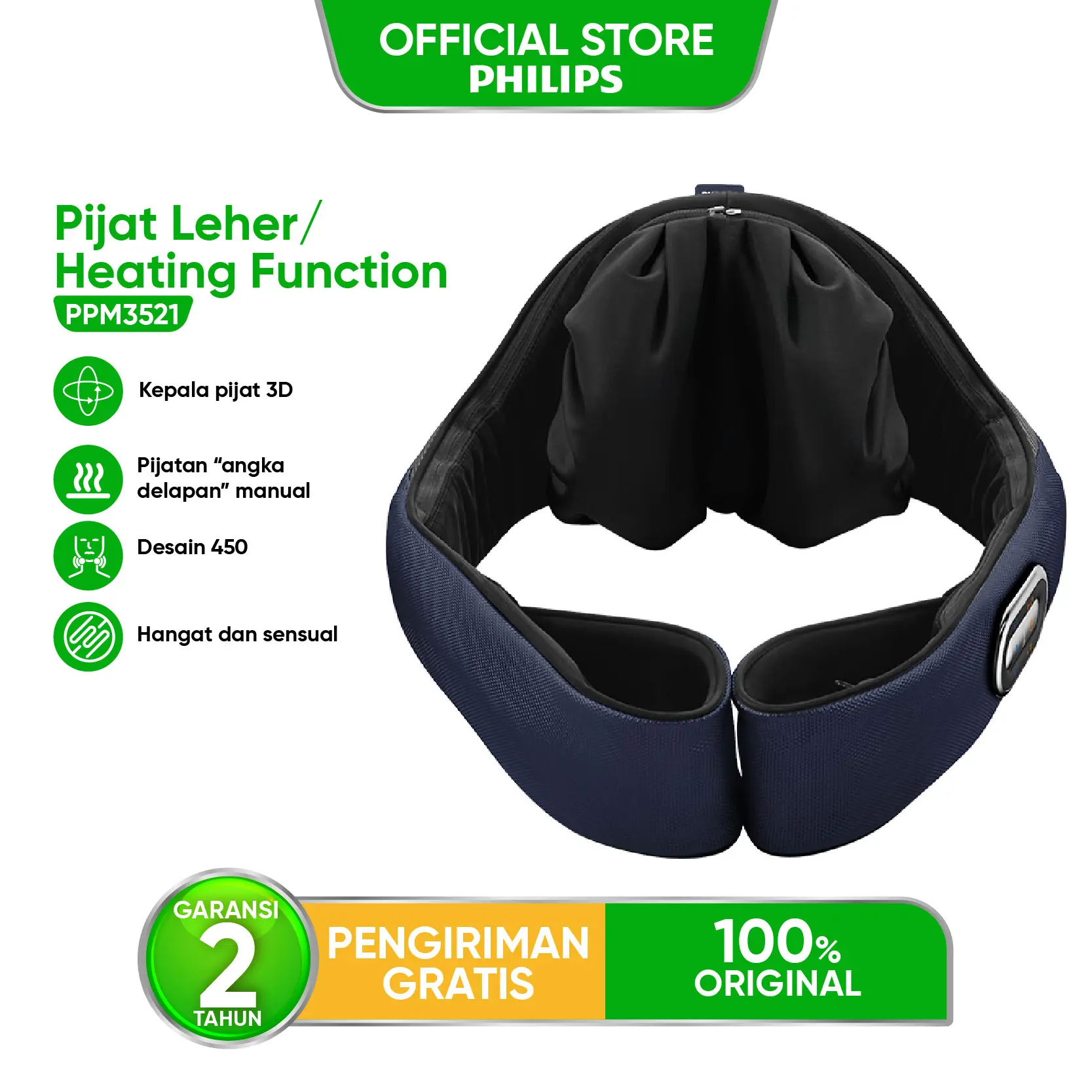 Philips massage PPM3521 Neck Pijat 6 massage particles/Heated