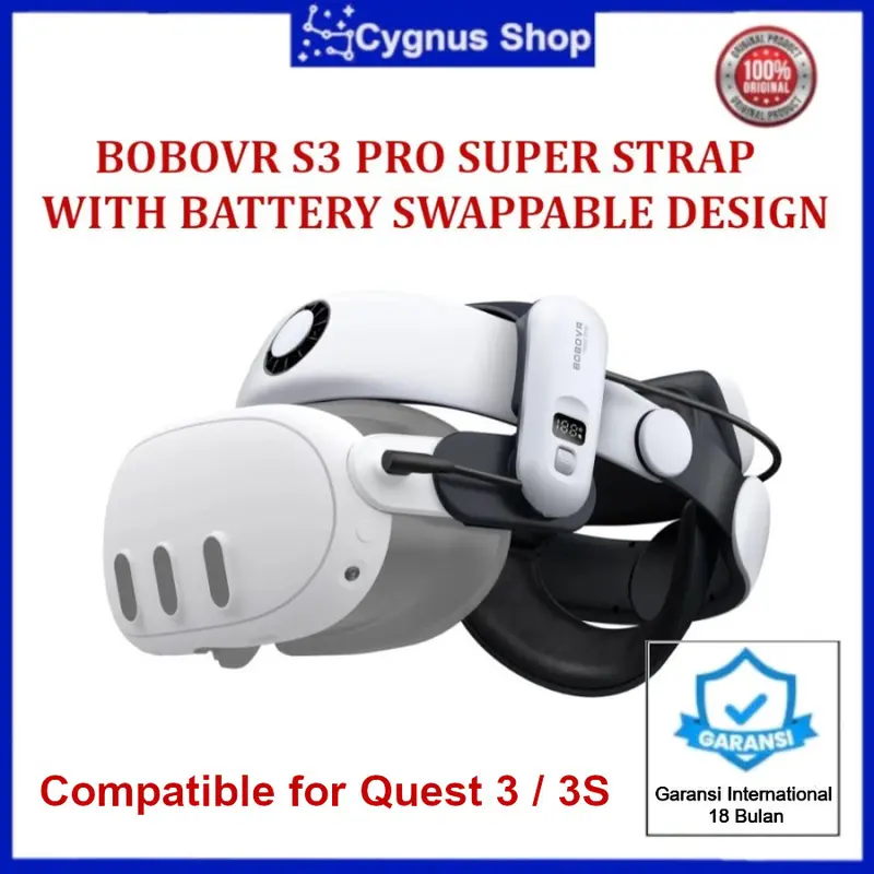BOBOVR S3 Pro Super Strap Head Air Swappable With Battery 10000mAh Head Strap Quest 3 0