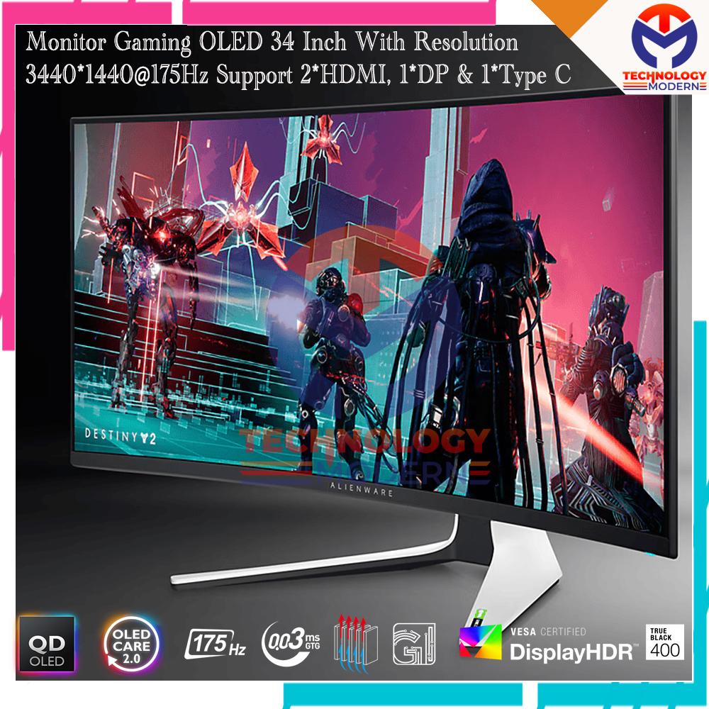 4K Monitor OLED Gaming Curved Ultrawide 34 Inch 3440*1440@175Hz With HDR (2*HDMI, 1*DP & 1*Type C)