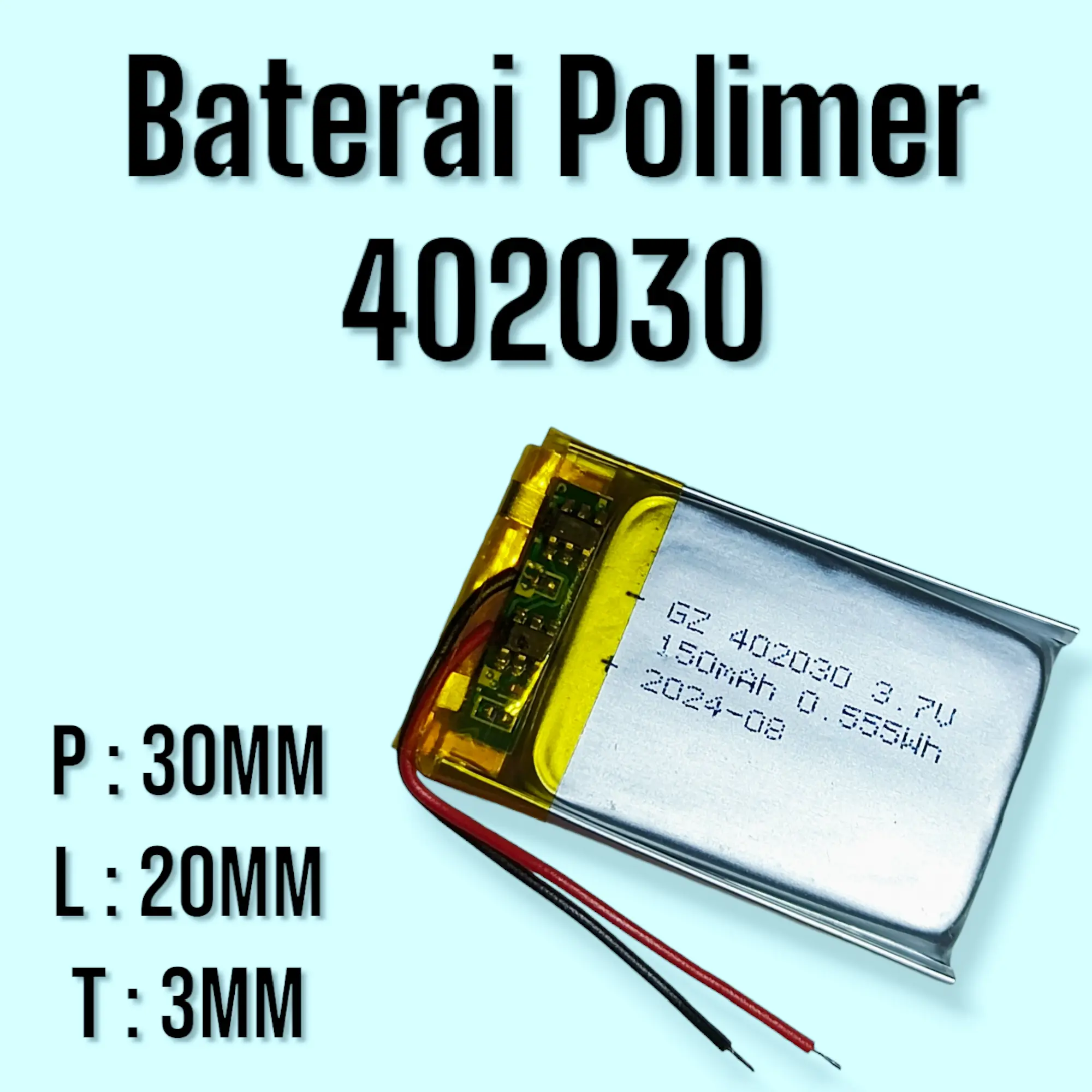 baterai polymer 402030