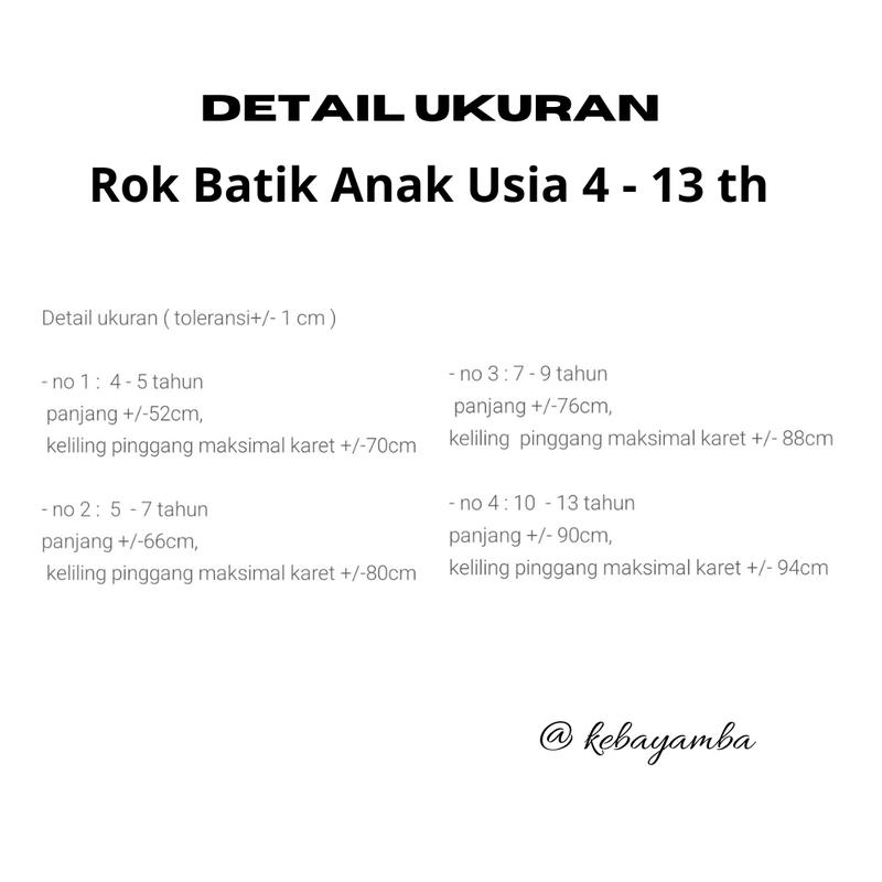 Product Introduction of Rok Batik Anak usia 4 sampai 13 tahun 0