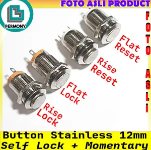 Tombol 12mm Stainless Saklar On Off 12 mm WaterProof Switch Push Button momentary switch