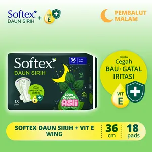 Softex Daun Sirih + Vitamin E Jumbo Pack 36 18s - Pembalut Daun Sirih Siang