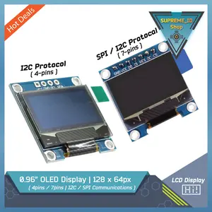 0.96 inch 4-pin 7-pin IIC I2C LCD OLED mini Display - 128x64 pixels