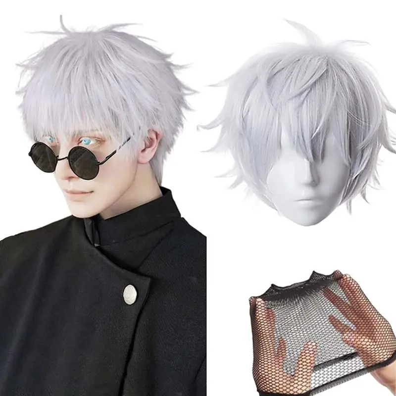 Wig Gojo Satoru Wig Anime Rambut Gojo Satoru Cosplay Anime Jujutsu Kaisen 0