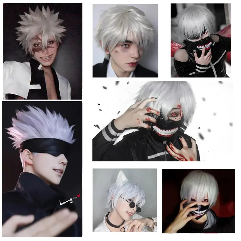 Wig Gojo Satoru Wig Anime Rambut Gojo Satoru Cosplay Anime Jujutsu Kaisen 6