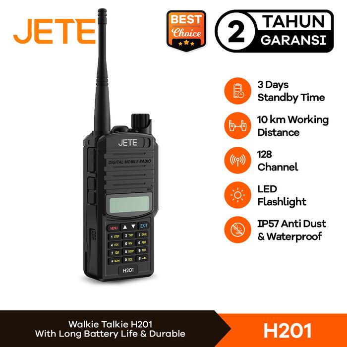 Gambar JETE H201 HT Handy Talky 128 Channel PC Programmable IP57 dari Doran Gadget Authorized Kota Administrasi Jakarta Pusat Tokopedia