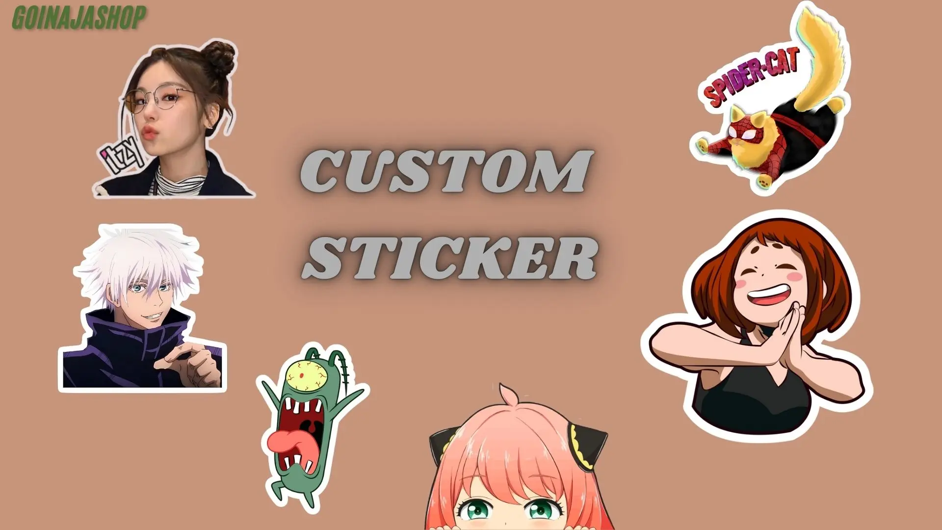 CUSTOM Stiker Pack 60 PCS 30 PCS GAMBAR BEBAS DIE CUT Kertas Vinyl Tahan Air Waterproof untuk Sticker Laptop - Casing HP - Helm Motor - Tumblr Botol Minum - Buku Diary