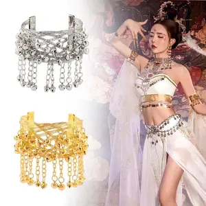 Adjustable Gelang Belly Dance Gelang Lengan Tari Gelang Bahu Tari Belly Dance Emas Perak Satu Gelang