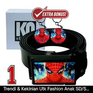 Ikat pinggang/Sabuk/Gesper anak SD/SMP karakter Spiderman 06. Trendi dan kekinian untuk fashion.