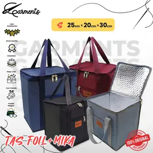 Cooler Bag Jumbo Size-S 25cm x 20cm x 30cm / Tas Pengawet Makanan dan Minuman / Tas Botol Susu dan Makanan Bayi / Tas Mika Foil / Insulation Thermal Bag / Tas Bekal Makanan / Tas Piknik Travel