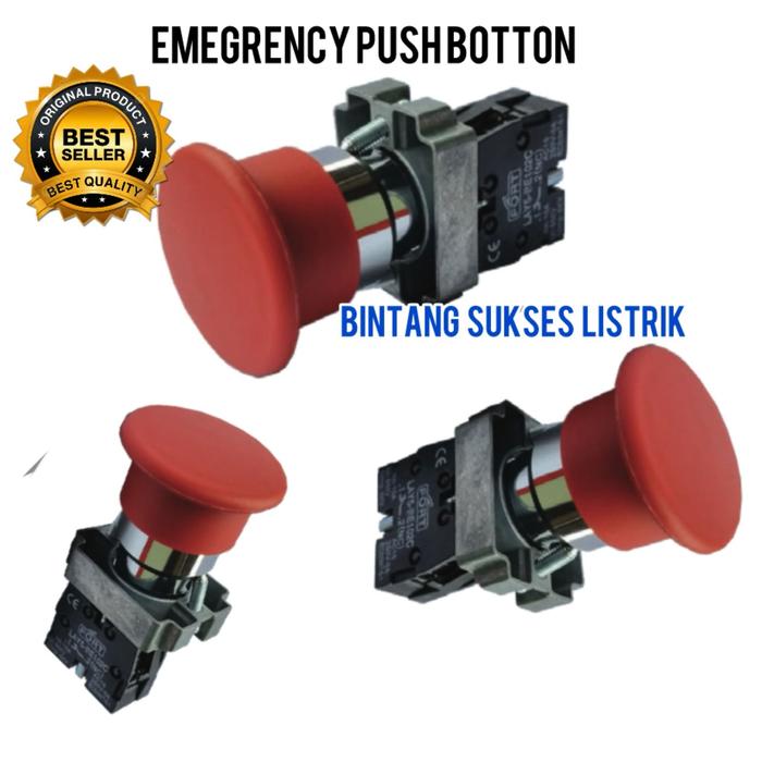 Jual ORIGINAL Emergency Stop Push Button Merah Push Lock LAY5-BC42 ...