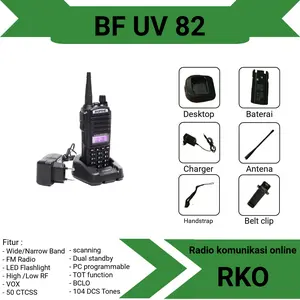 HT Walkie Talkie Baofeng BF UV 82 Dual Band Berkualitas Alat Komunikasi Handy Talky UV-82 Praktis untuk Keamanan, Perjalanan, dan Petualangan Solusi Tepat untuk Komunikasi Jarak Jauh Profesional Radio BF-UV82