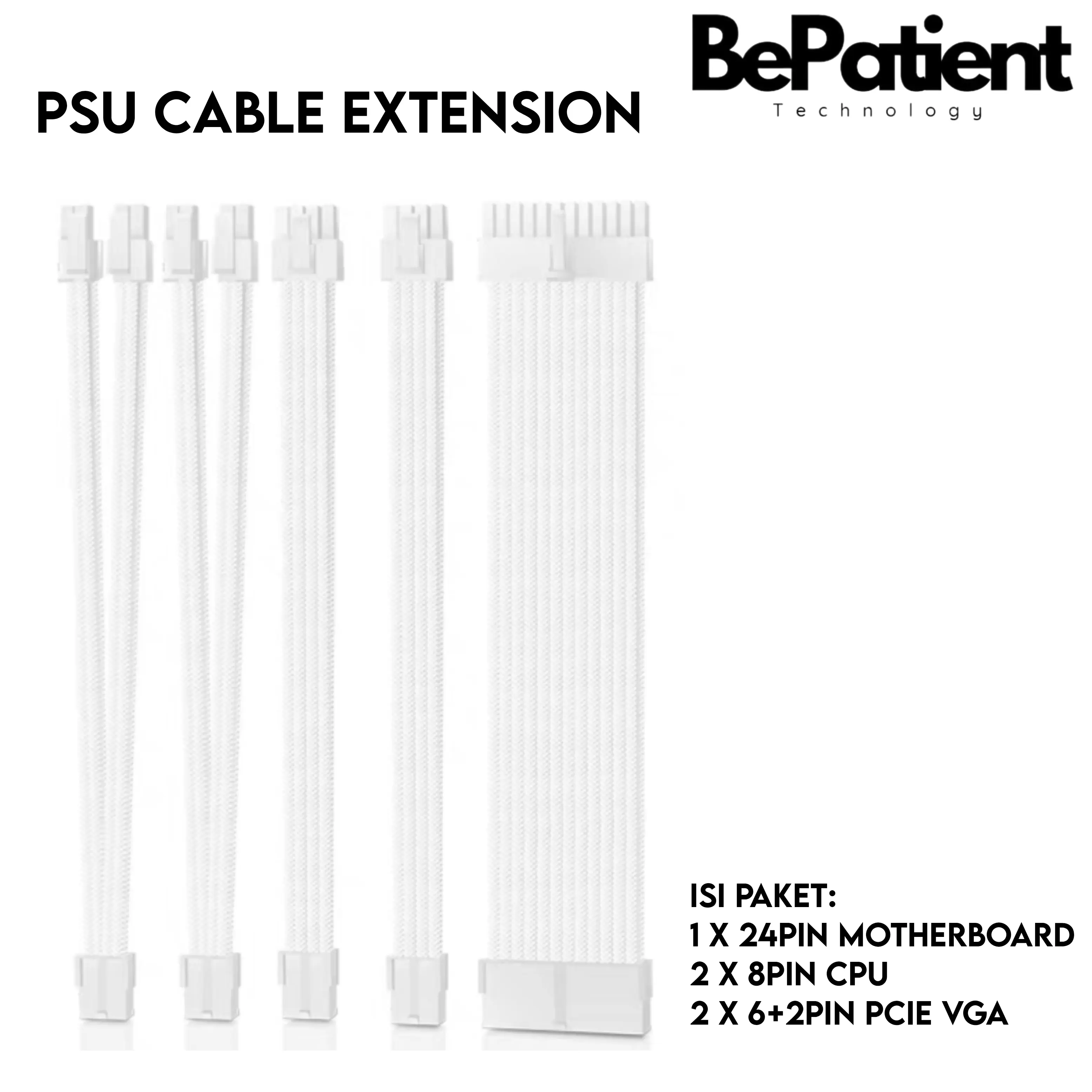 PSU Extension Sleeves Cable Kit 24 pin, 6+2 pin dan 4+4 pin