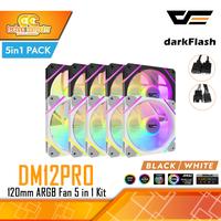 Gambar FAN CASING DARKFLASH DM12 PRO ARGB - 120mm 5in1 Pack ARGB Fan dari Techno Computer Bali Kota Denpasar 1 Tokopedia