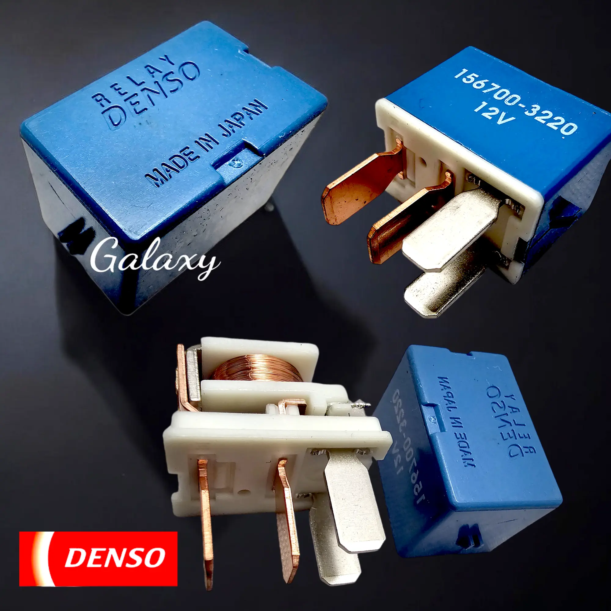 Relay DENSO Original - 12v Kaki 4 Biru - 12v Kaki 5 Coklat