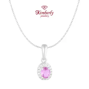 Liontin Berlian Batu Pink Sapphire KPD1161175 - Kimberly Jewellery
