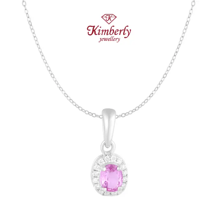 Liontin Berlian Batu Pink Sapphire KPD1161175 - Kimberly Jewellery