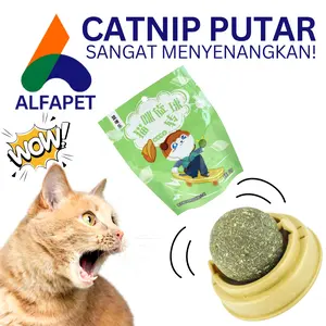 Rotating cat mint ball mainan kucing catnip asli