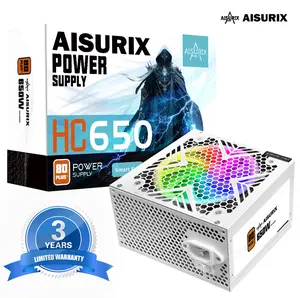 AISURIX 650W PSU Power Supply 650W Gaming 650 Watt 80+ Bronze White