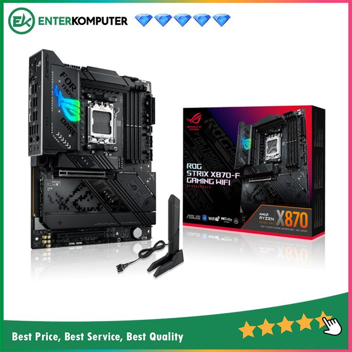 Gambar Motherboard Asus ROG STRIX X870-F GAMING WIFI (AM5, AMD X870, DDR5, USB3.2 Type-C, SATA3) dari Enter Komputer Official Kota Administrasi Jakarta Pusat Tokopedia