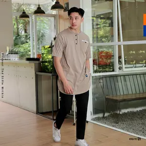 Kurta Kaos Pria Lengan pendek Haekal Koko Cotton Combed 30s