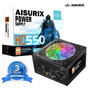 AISURIX 550W PSU Power Supply 550W Gaming 550 Watt 80+ Bronze Black