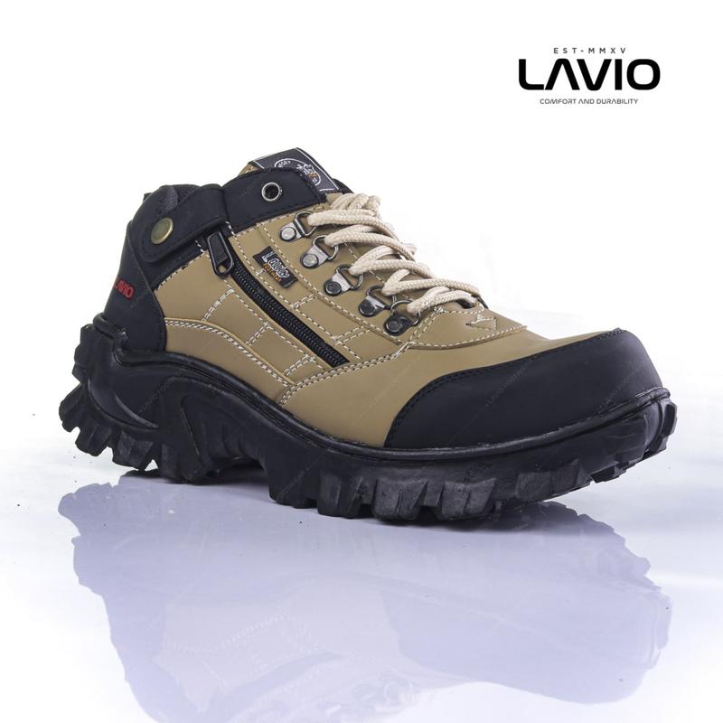 Sepatu Safety Original Bahan Kulit Full Jahit Anti Slip Lavio E95 2