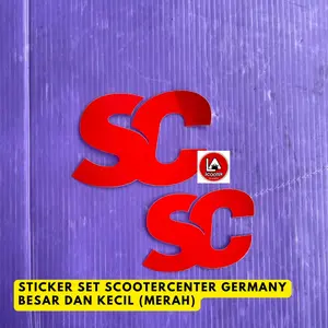 Sticker Set Scooter Center Merah (besar & kecil)