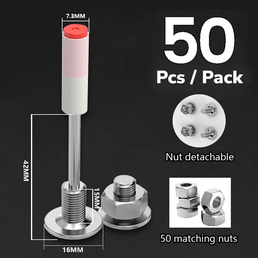 Paku Beton Baut Mur Pengencang M8 Washer Mini Stampset Ramset T500 Tembak Plafon Beton Besi Baja 7.3MM