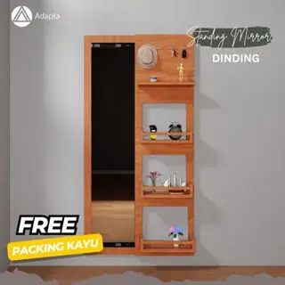 Cermin badan  Rak Pajangan Minimalis  - Standing Mirror Kombinasi Rak Dinding Gantung-CelinA39 6