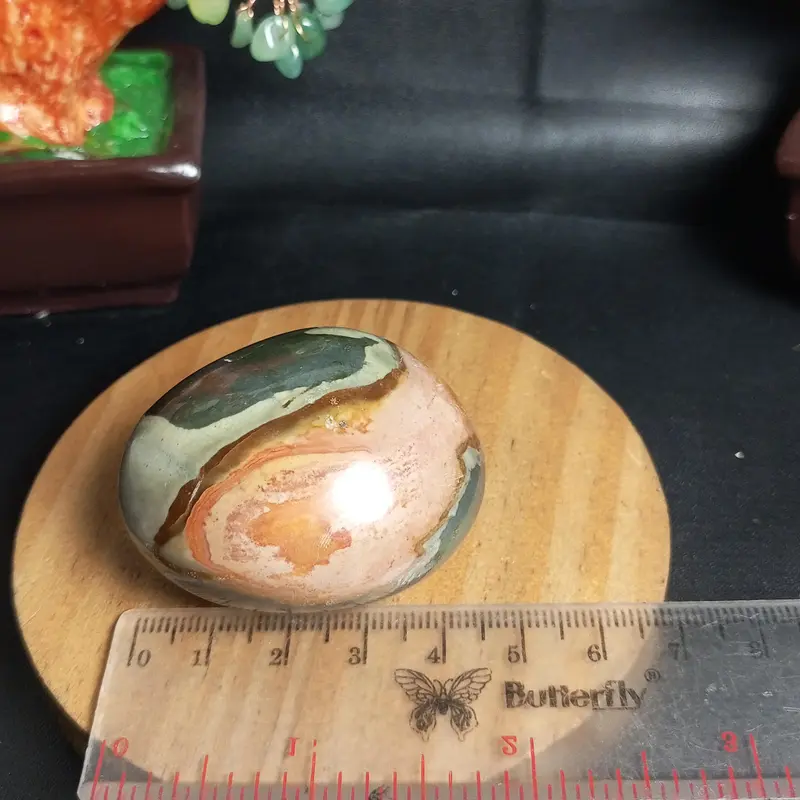 Natural Polychrome Jasper Stone Palm (18) 3