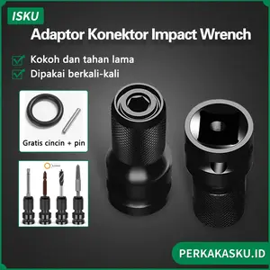 Isku Konekto Mata Obeng Adapter Impact Wrenvh 1/2 Inch Ke 1/4 Inch Adaptor Konektor Impact Wrench Serbaguna