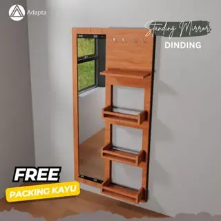 Cermin badan  Rak Pajangan Minimalis  - Standing Mirror Kombinasi Rak Dinding Gantung-CelinA39 5