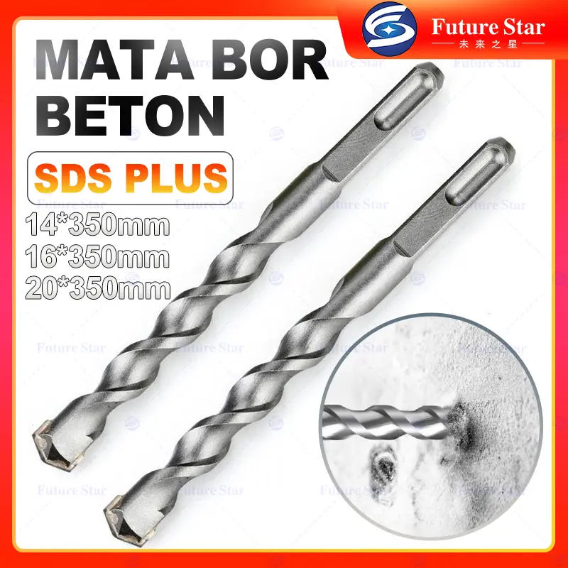 Mata Bor Beton SDS PLUS Bulat 350mm Long Electric Hammer Drilling Bit