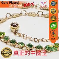 Gambar Gelang Wanita Lapis Emas 18K 10 Mata Batu Kristal Swarovski Cutting Hijau Muda - Vee Bracelet Model Korea dari Vee Jewelry Store Kota Bekasi 3 Tokopedia